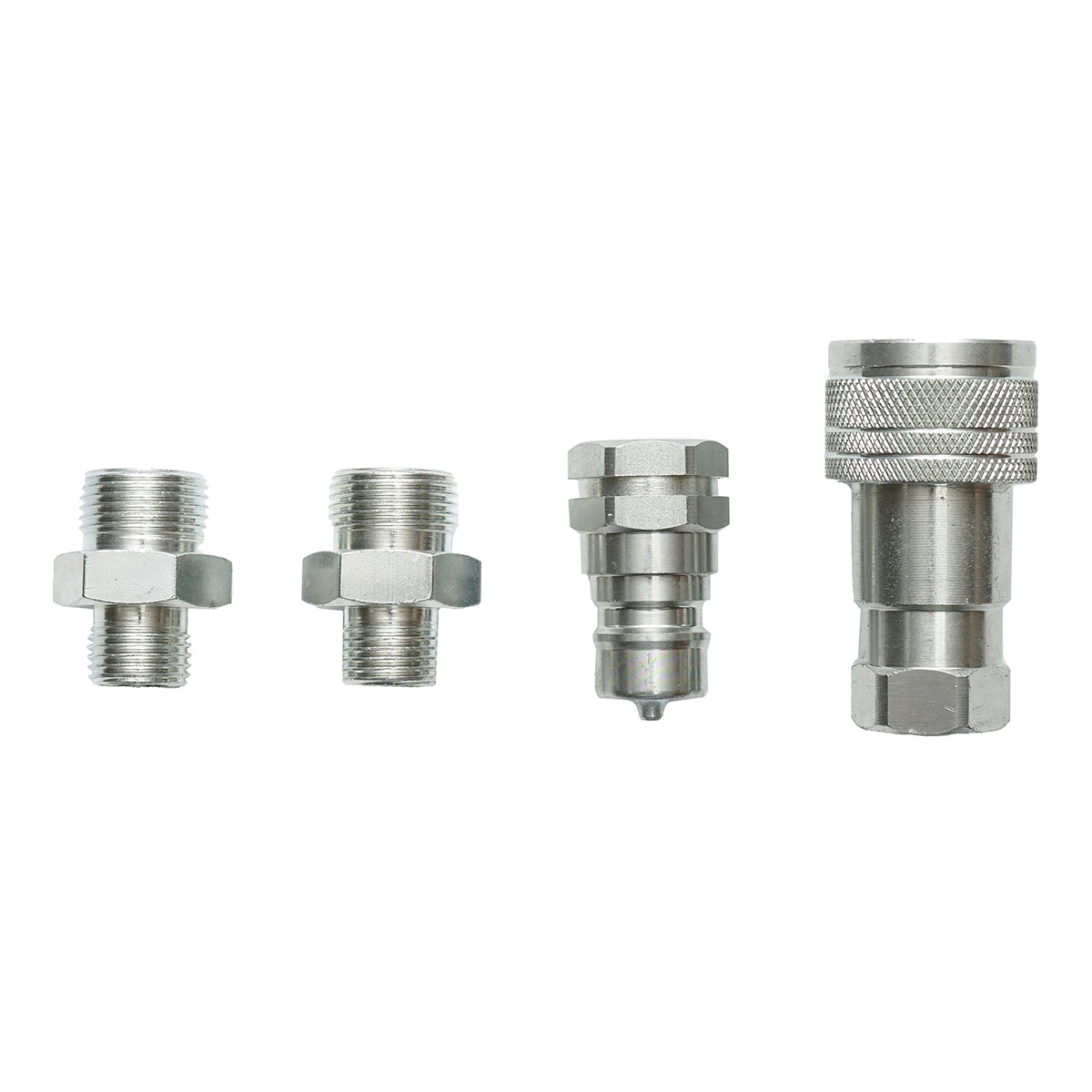 Átmenő szelep anya-apa kúpos csatlakozással, M16 menettel, M16x20 átalakítókkal (1/2" gyorscsatlakozó anya+apa készlet), 78,8x32x24 mm