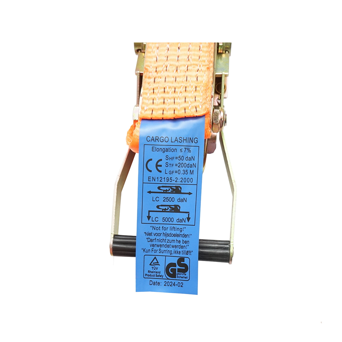 Árurögzítő heveder, 12mx50mm, 5T (egyszerű racsni), Breckner Germany