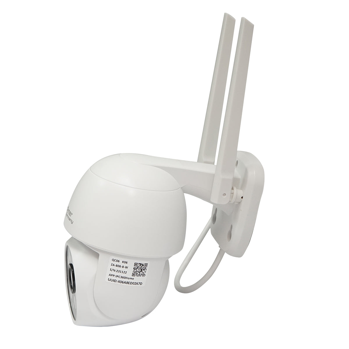 Felügyeleti kamera, dupla lencsés, 6 MP, P2P WIFI 2.4G, 360° PTZ, mozgásérzékelő, sziréna, emberi jelenlét felismerés, iCSee alkalmazás