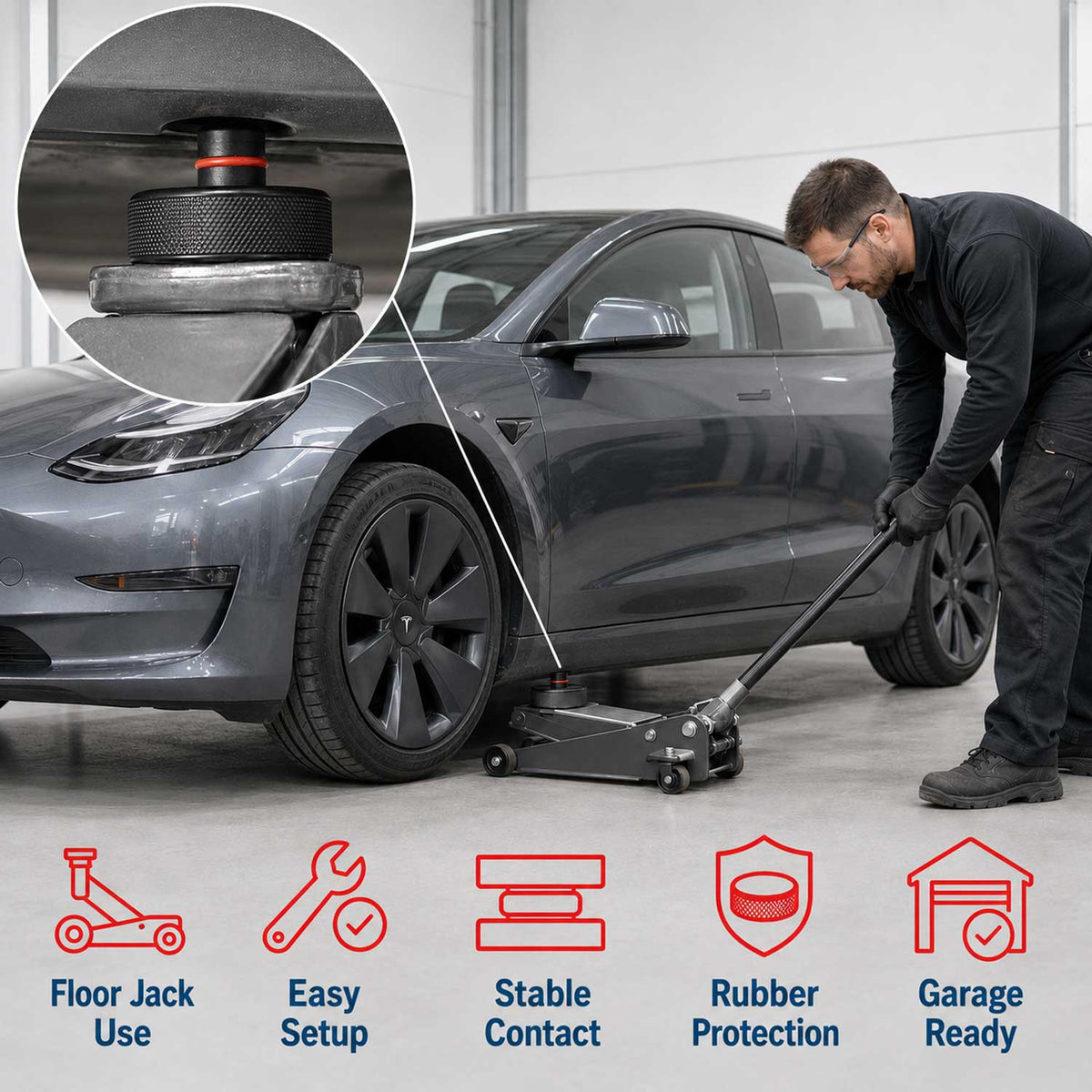 78 mm-es gumipogácsa emelőhöz TESLA model 3, s, y & x GEBO TOOLS