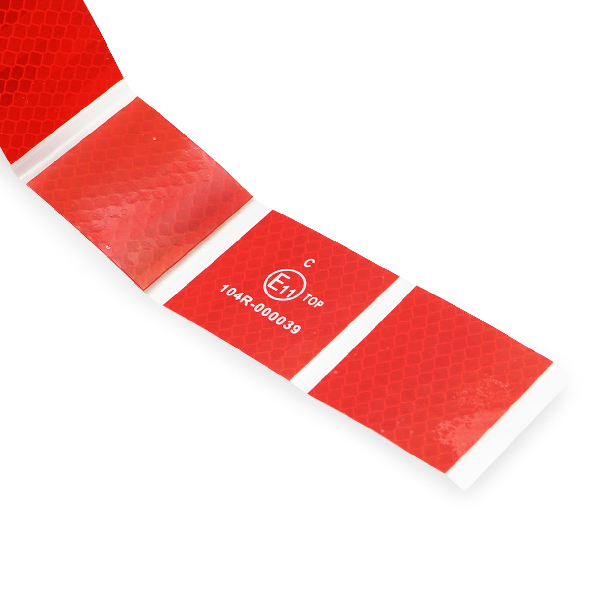 Fényvisszaverő szalag, piros, szaggatott, ponyvához – 38 m