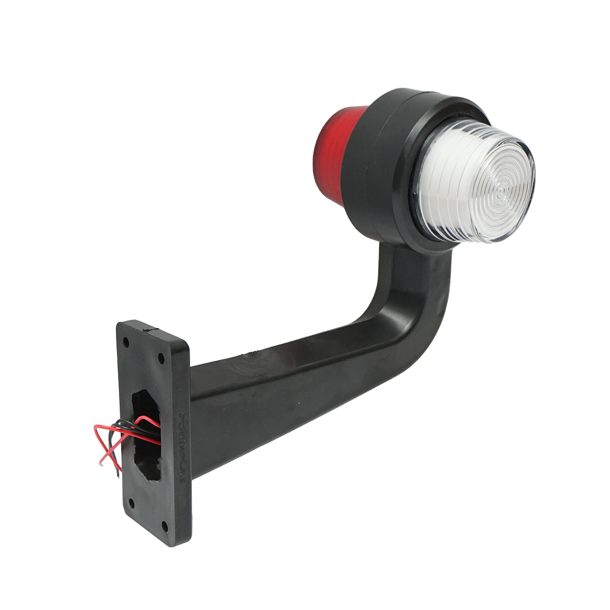 Oldalsó LED helyzetjelző lámpaszett, karral, 12–24V, fehér-piros, FR0158, Breckner Germany