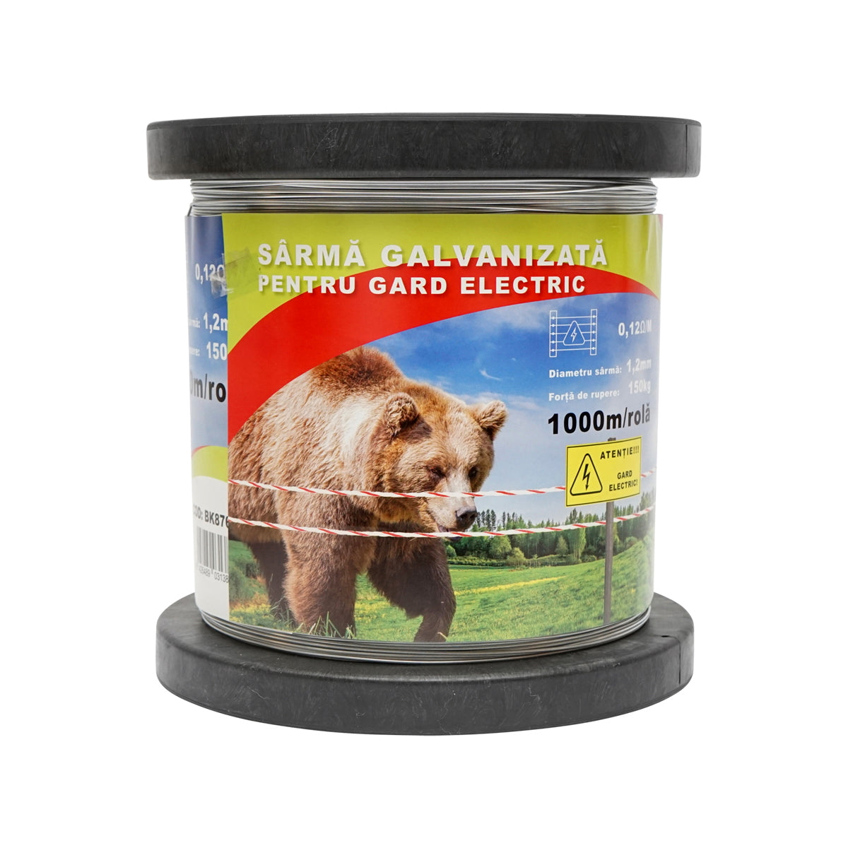 Teljes elektromos kerítéskészlet, 12 V, 14 Joule, 1000 m huzal, 20 W napelemmel és 100 szigetelővel, Breckner Germany