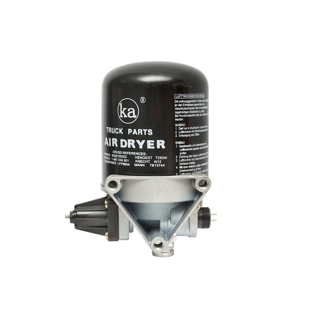 Légszárító szűrőbetéttel, kompresszor rendszerhez, OEM: 4324101020, 4324100202, 1487434901, LFP8654, T250W, AI12, TB1374X, Breckner Germany