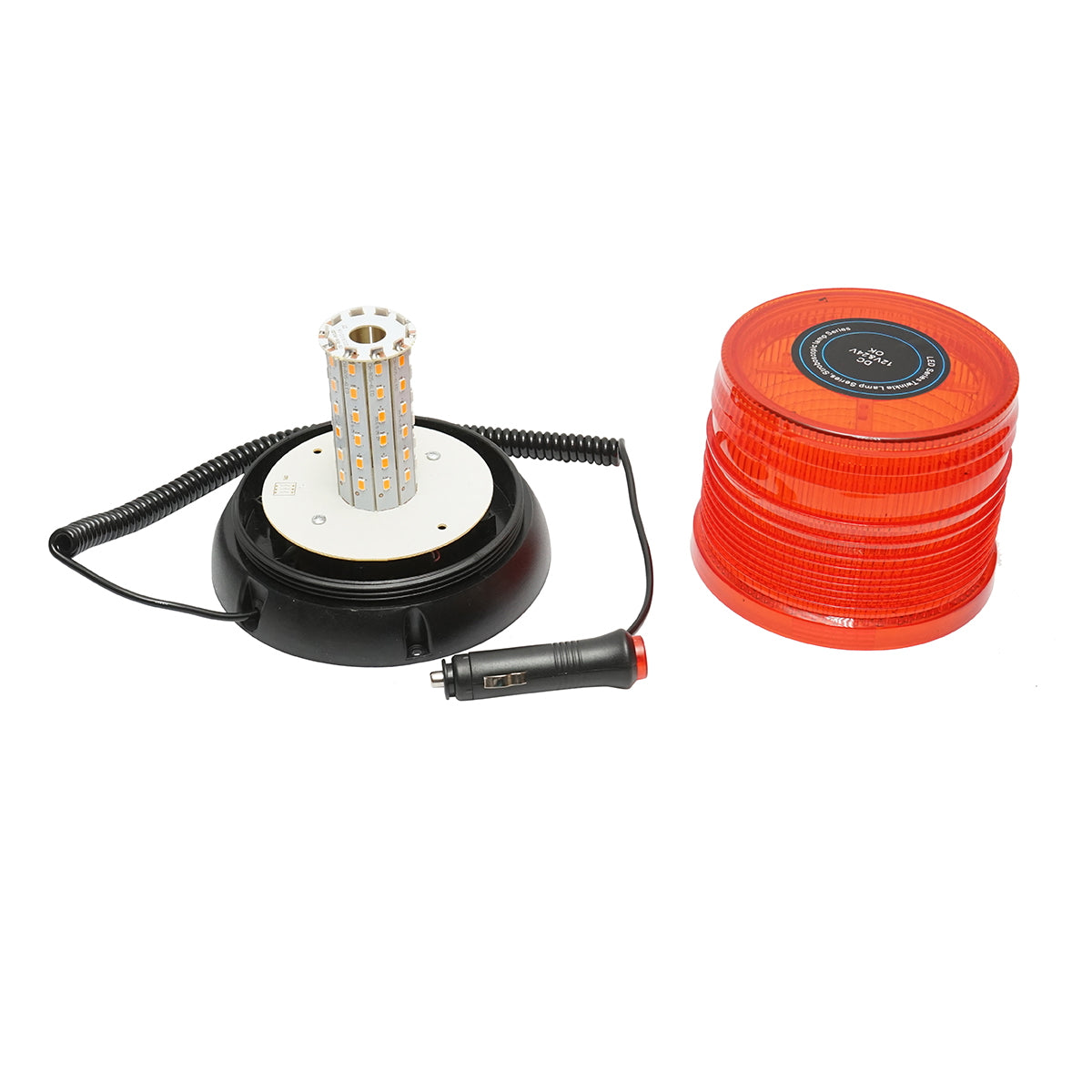 LED villogó, 12–24V, mágneses talppal, IP65