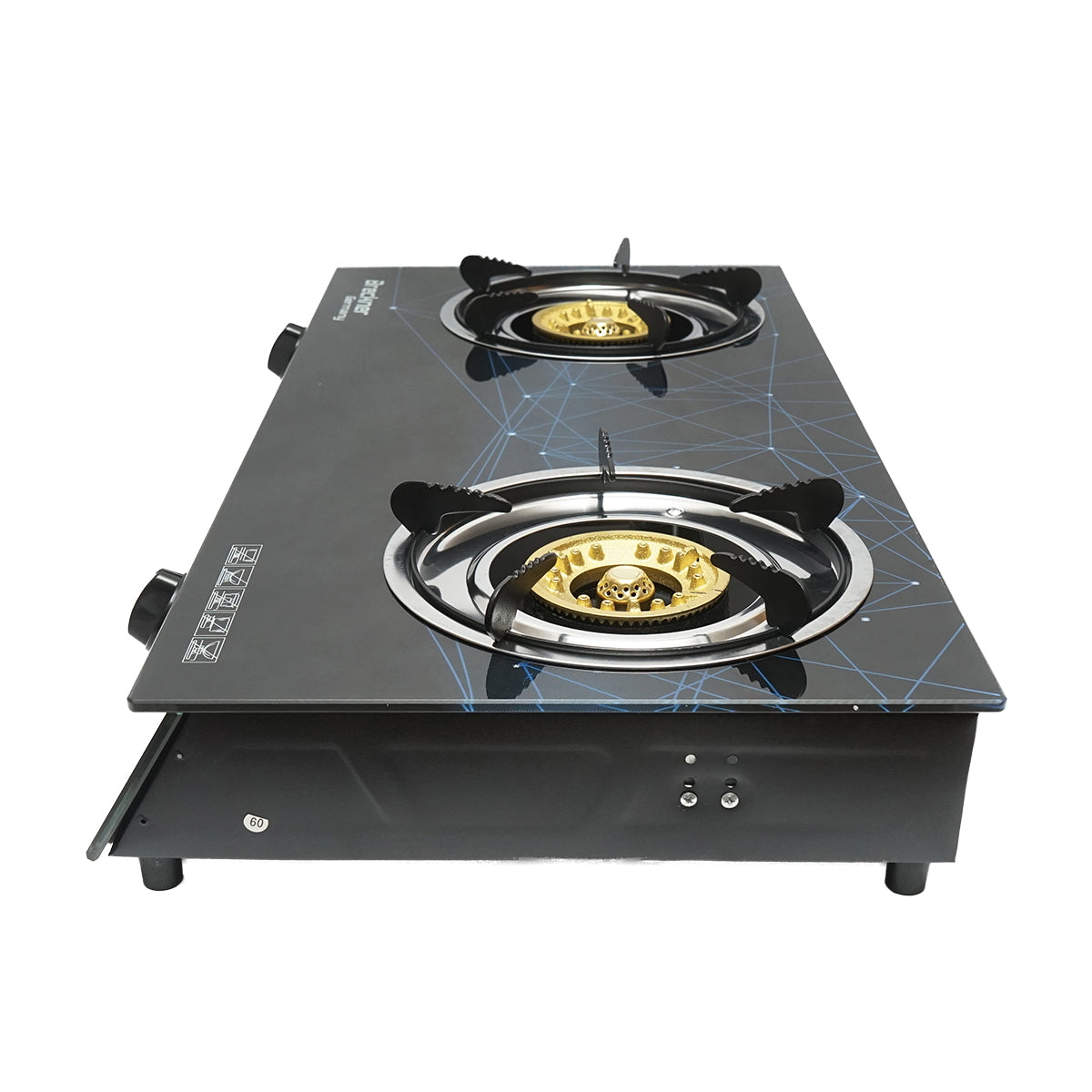 Tűzhely, 2 égős öntöttvas 3KW, biztonsági üveg 700x380x94mm Breckner Germany