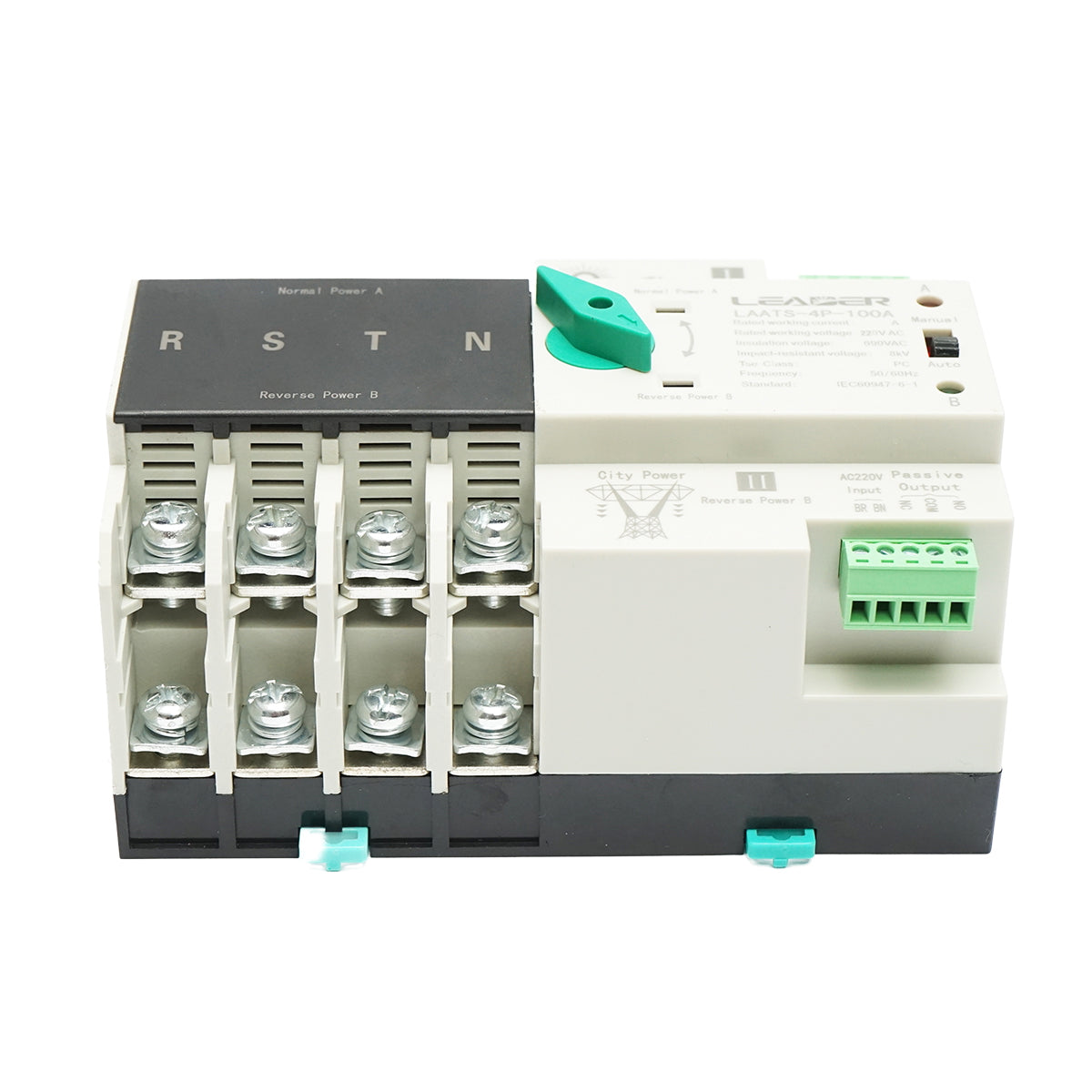 ATS háromfázisú 400V Dual Power kapcsoló, ATS-4P-63A Leader automatikus leválasztó a fotovoltaikus panelekről a hálózatra