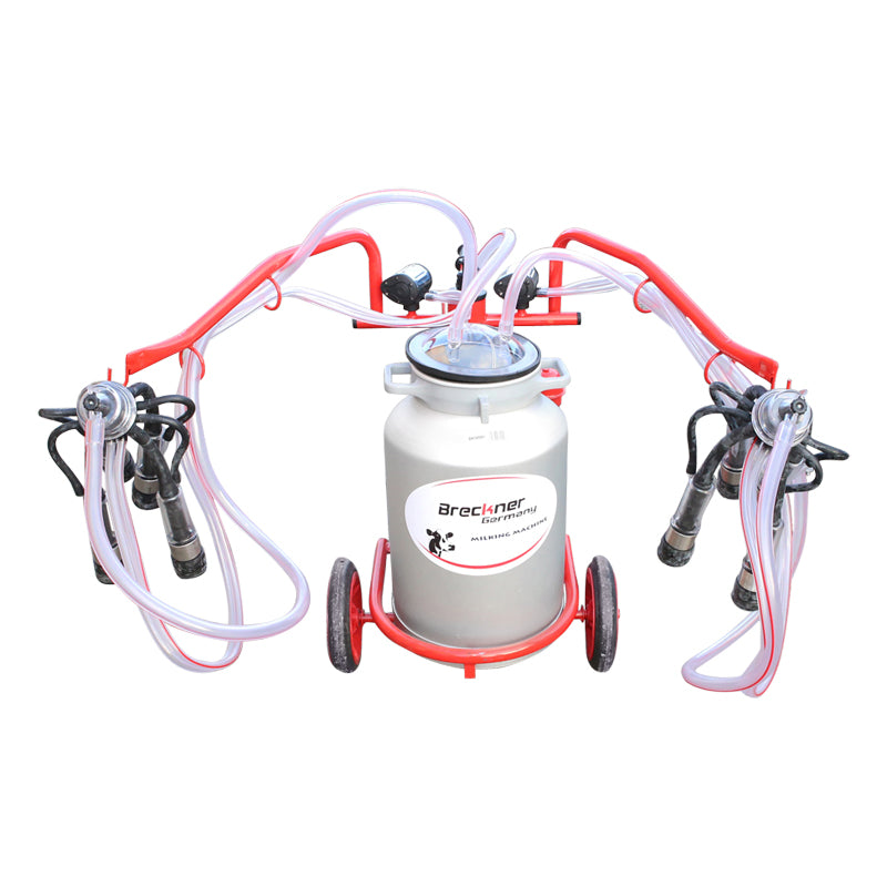 Tehén fejőgép 2 egységgel 40L alumínium tartály, vákuummal, Breckner Germany