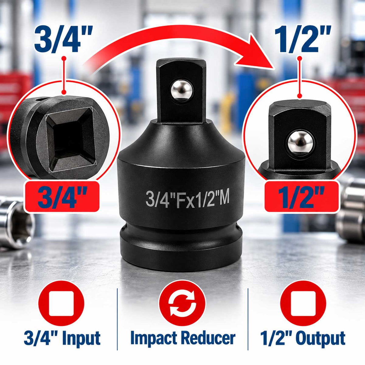 Átalakító adapter 3/4 - 1/2 GEBO TOOLS