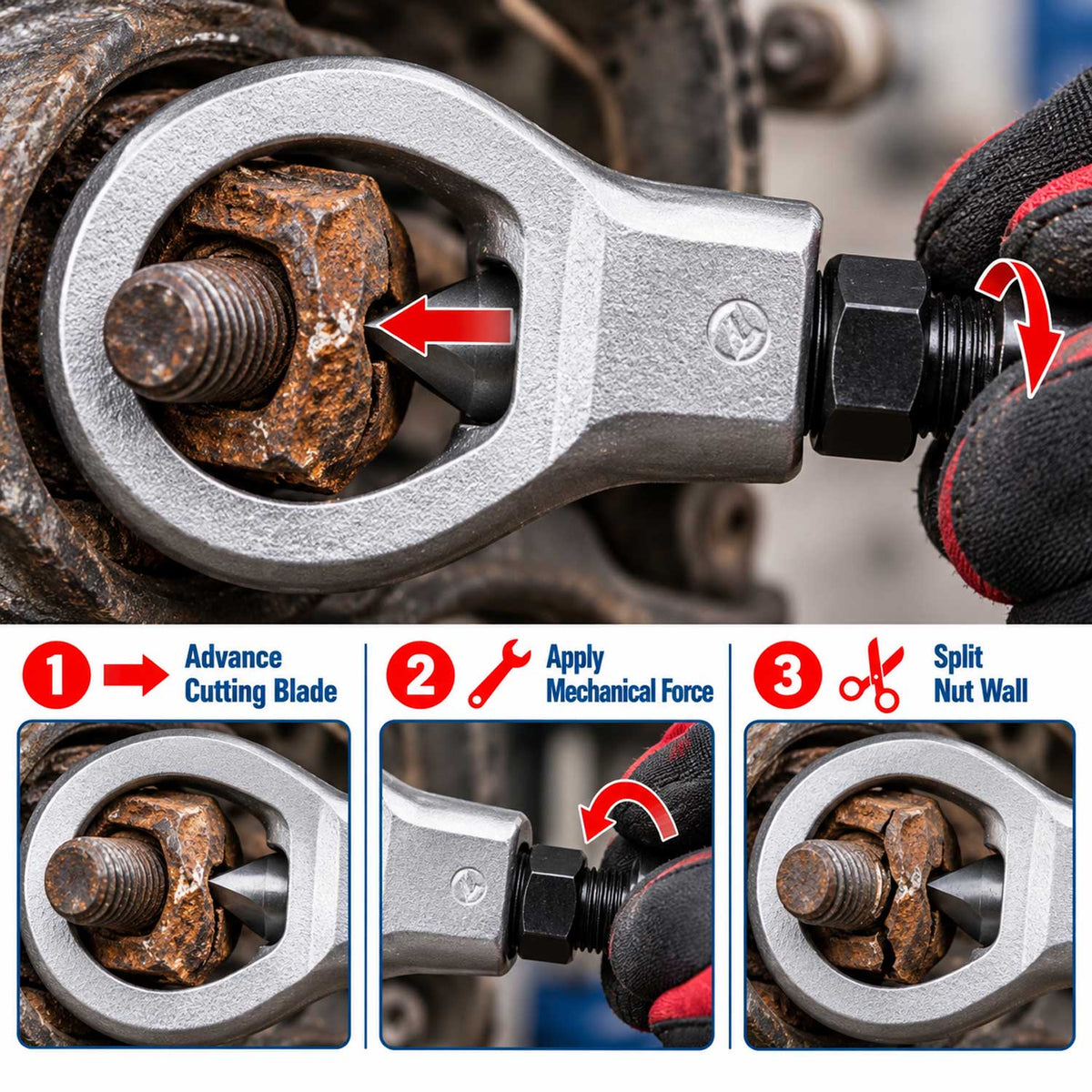 Vágó készlet anyák és csavarok vágásához 9-27mm 4 db GEBO TOOLS