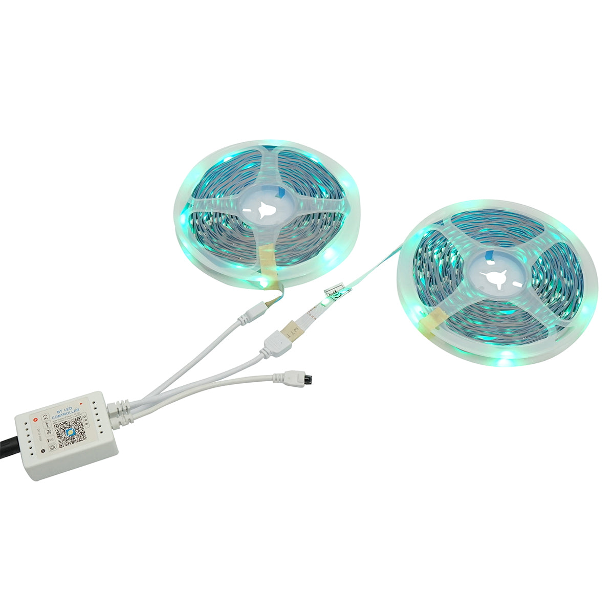 Intelligens LED szalag 2x15m, 24V távirányítóval, hangvezérléssel, bluetooth, USB app, 30m RGB IP20 Breckner Germany