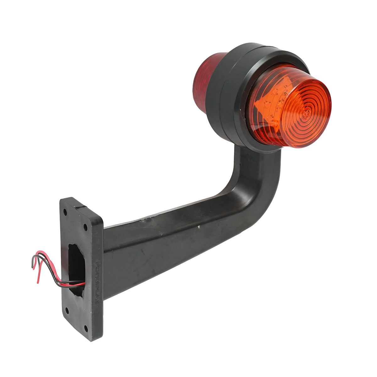 Oldalsó LED helyzetjelző lámpaszett, karral, 12–24V, sárga-piros, FR0157, Breckner Germany