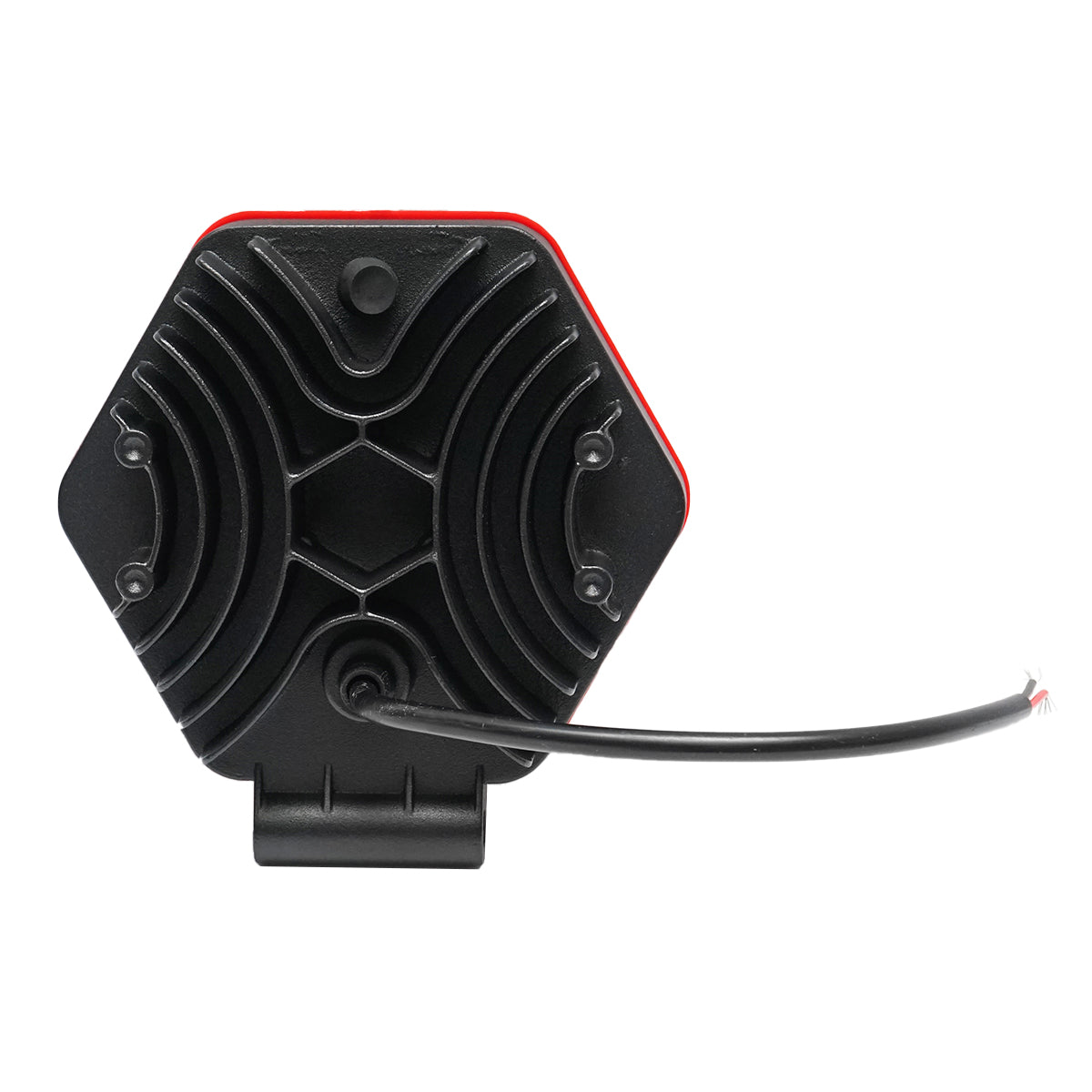 Lámpa / spot reflektor, piros műanyag ráccsal, 16 LED, DC 10–80V, 48W, 30° sugárzási szög, Breckner Germany