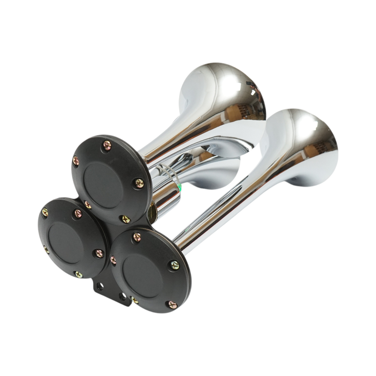 Légkürt, 3 kürttel, 12/24V, kompresszorhoz