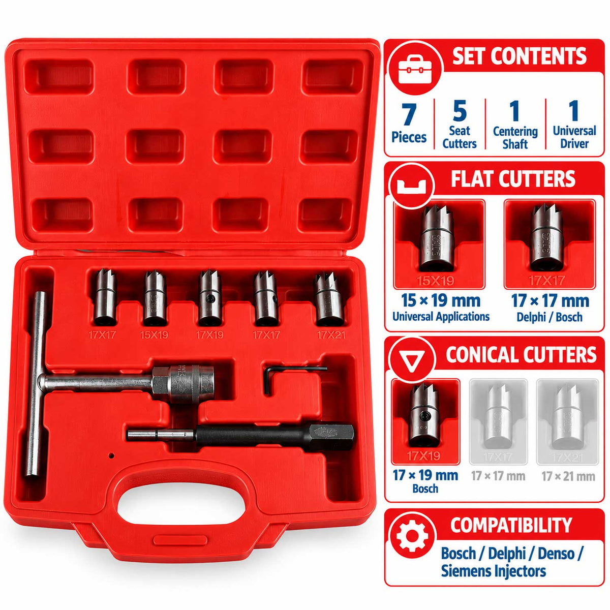 Porlasztó fészek javító tisztító készlet 7 db GEBO TOOLS