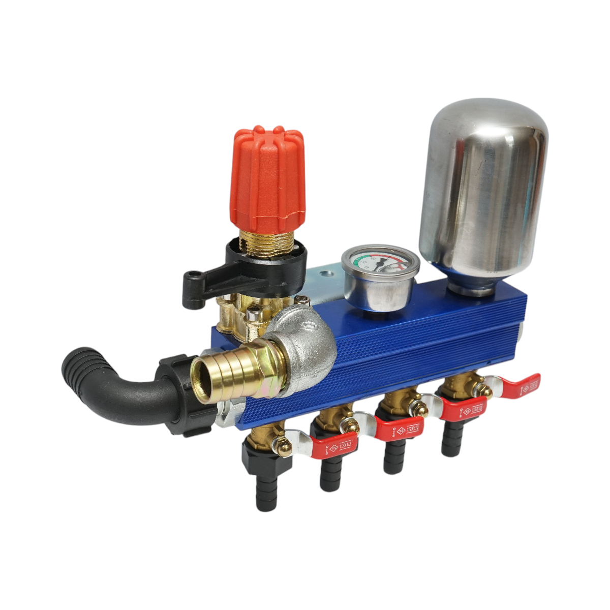 4-utas osztóegység nyomásmérővel permetezőgéphez