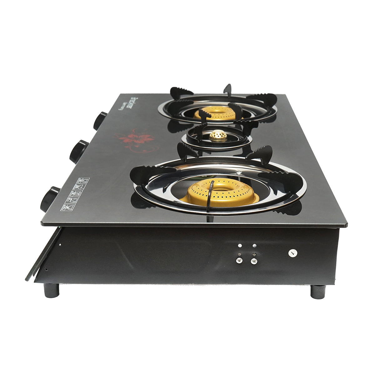 Gáztűzhely, 3 fémégő 2.5KW, biztonsági üveg 700x380x94mm Breckner Germany