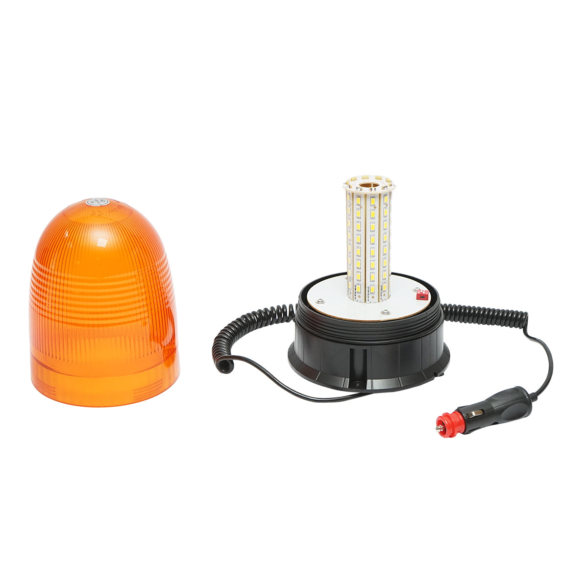 LED villogó, 12–24V, 3 funkcióval, mágneses talppal, IP65