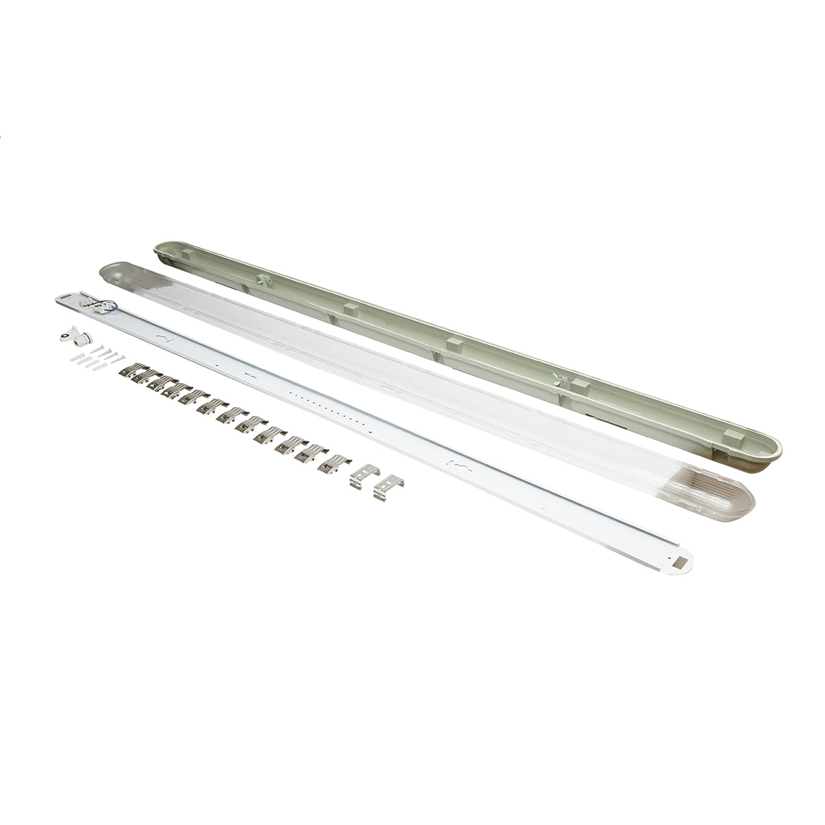 LED világítótest fluoreszkáló csőhöz, 1x58W, 220V, 1560x80x90 mm, IP65, Breckner Germany