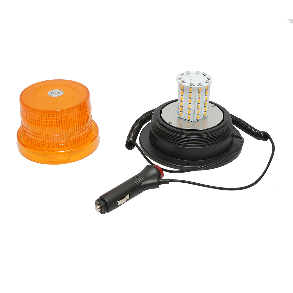 LED villogó, 12–24V, 3 funkcióval, mágneses talppal, IP65