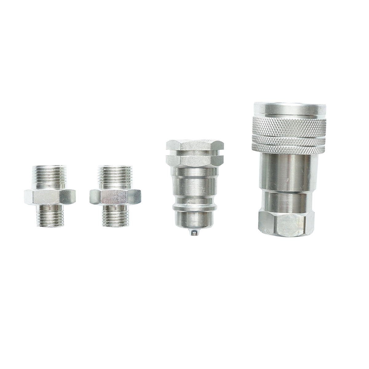 Átmenő szelep anya-apa kúpos csatlakozással, M16 menettel, M16x20 átalakítókkal (1/2" gyorscsatlakozó anya+apa készlet), 92,8x37x29,6 mm