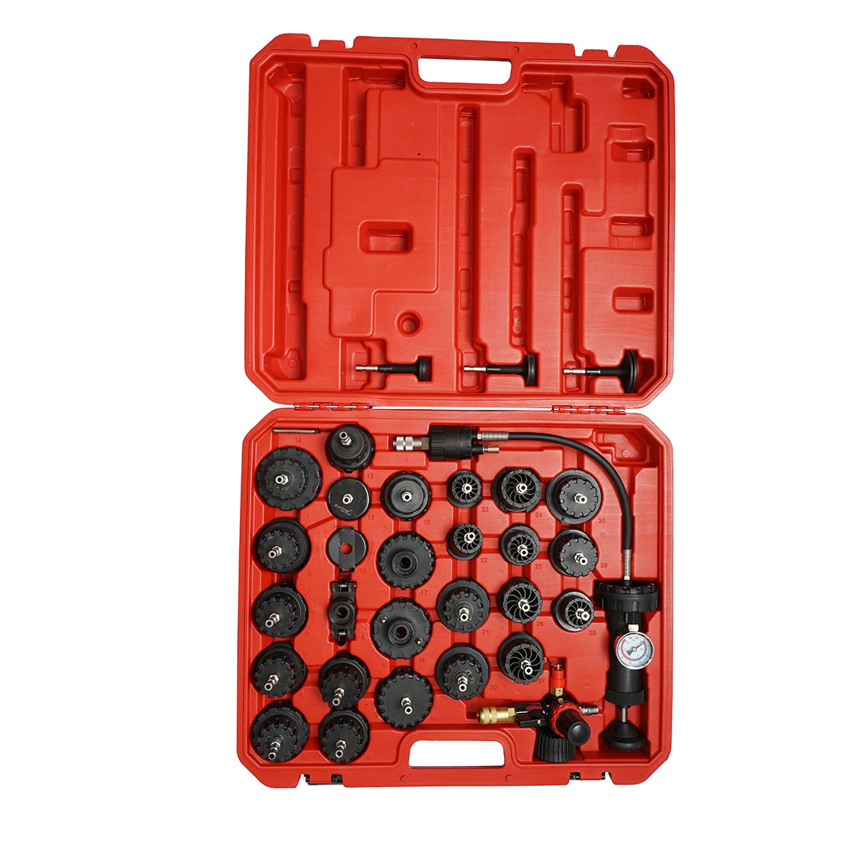 RADIÁTOR ÉS HŰTŐRENDSZER NYOMÁSMÉRŐ KÉSZLET 32 DARAB BRECKNER GERMANY