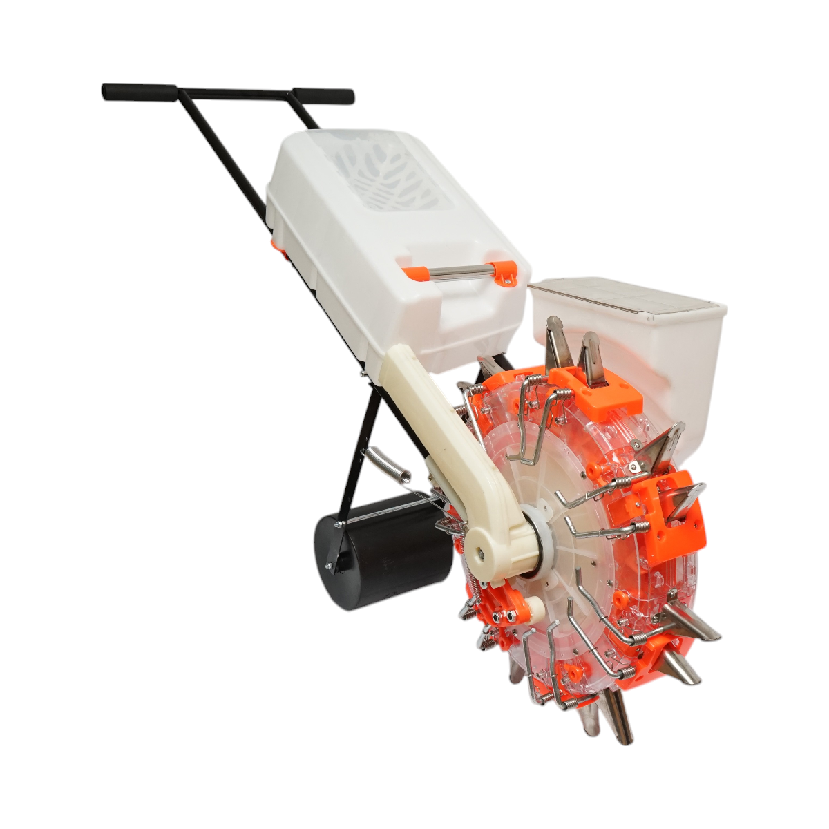 Kézi vetőgép, 7 tüskével, 8 cm vetési mélységgel, 4 literes magtartállyal, 12 literes műtrágyatartállyal – THOR