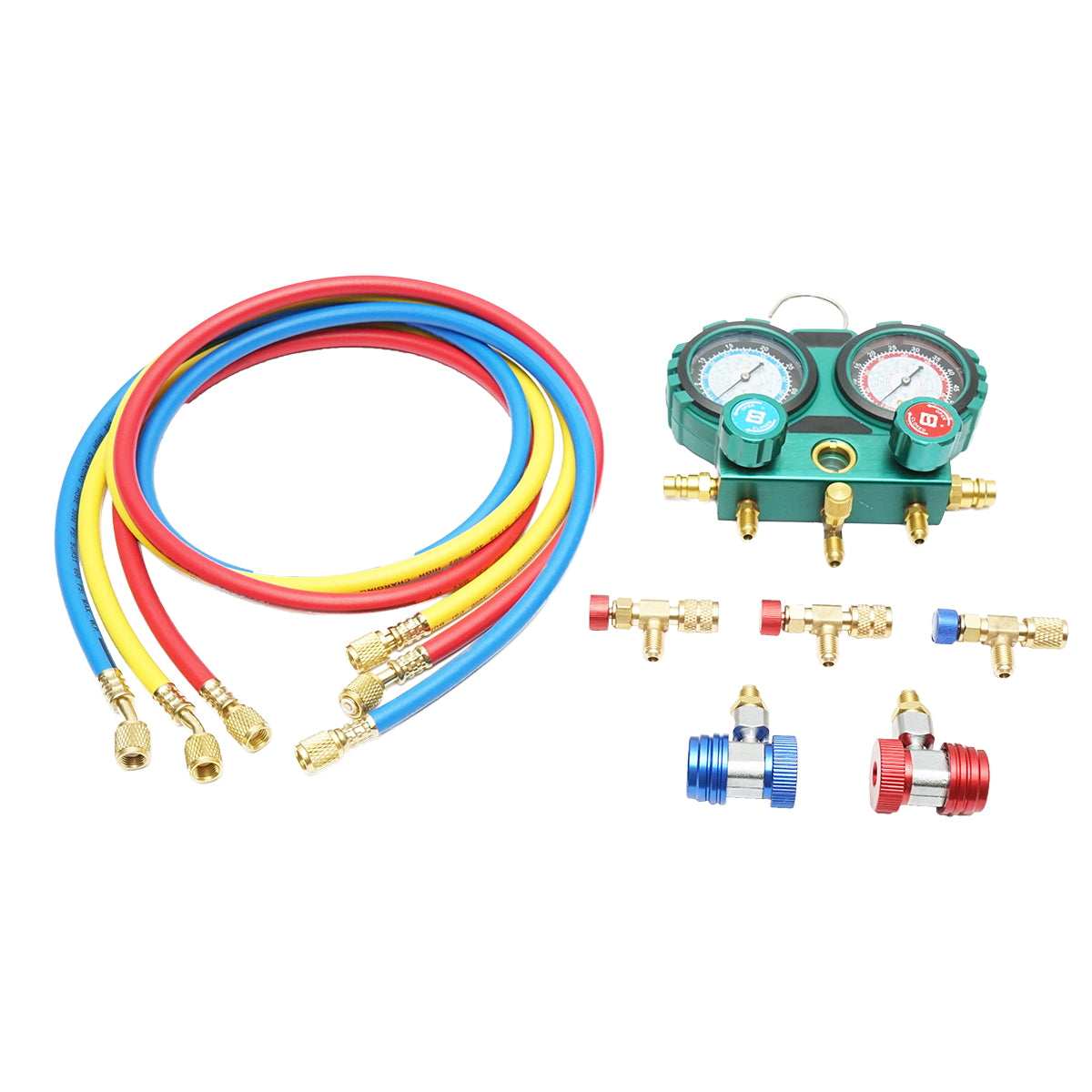 KLÍMABERENDEZÉS NYOMÁSELLENŐRZŐ ÉS FELTÖLTÉS DIAGNOSZTIKAI KÉSZLET, FREON R22, R32, R134A, R410A