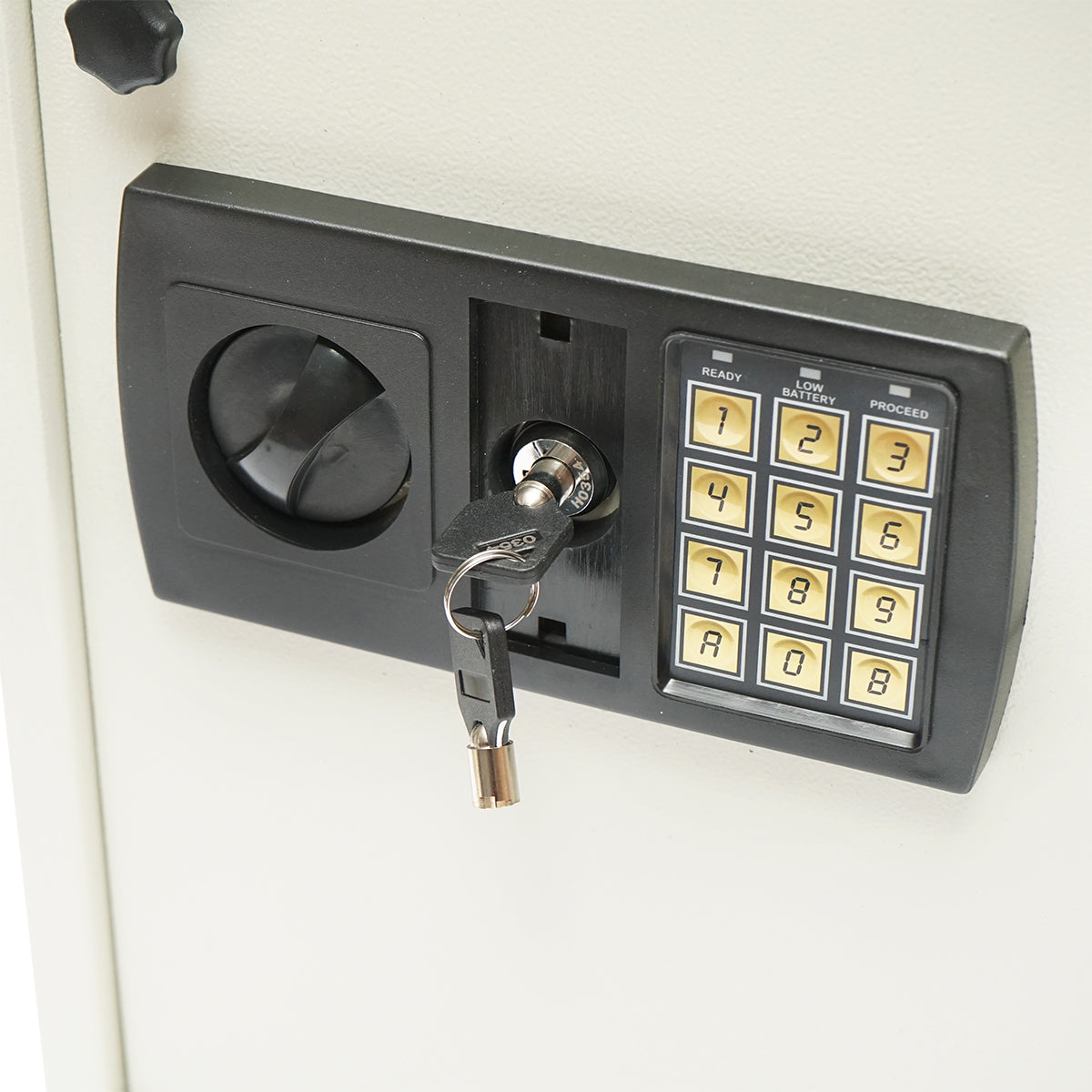 KULCSTÁROLÓ FÉMSZEKRÉNY ELEKTRONIKUS KÓDDAL 300X450X100MM