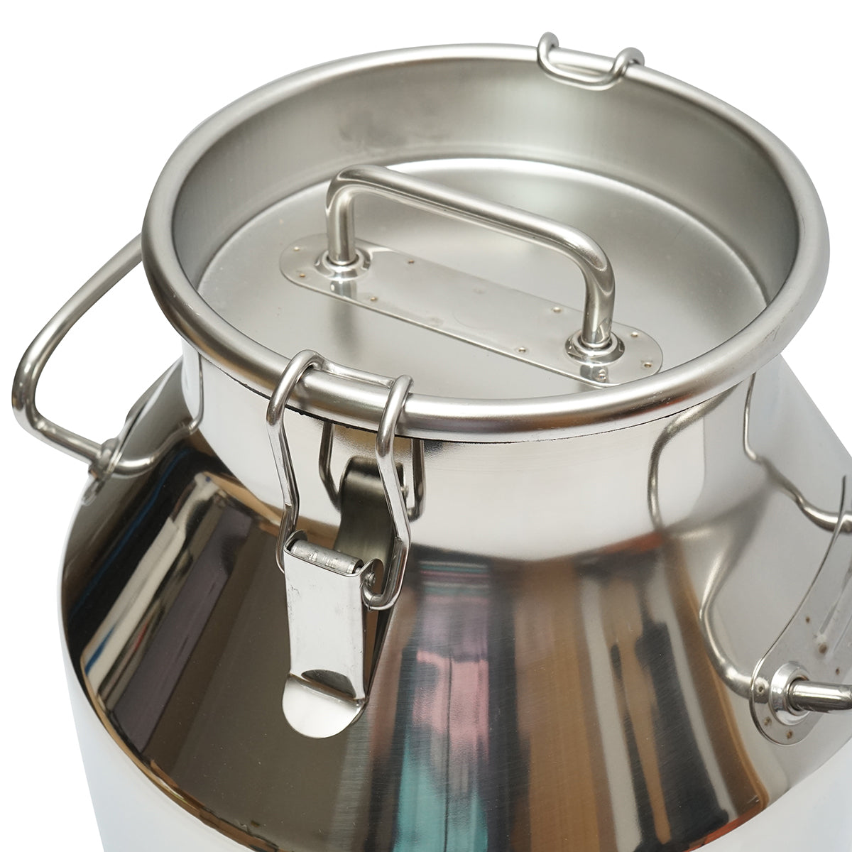 Rozsdamentes acél tejtartály fedéllel, 20 L, tehénfejő géphez, Breckner Germany