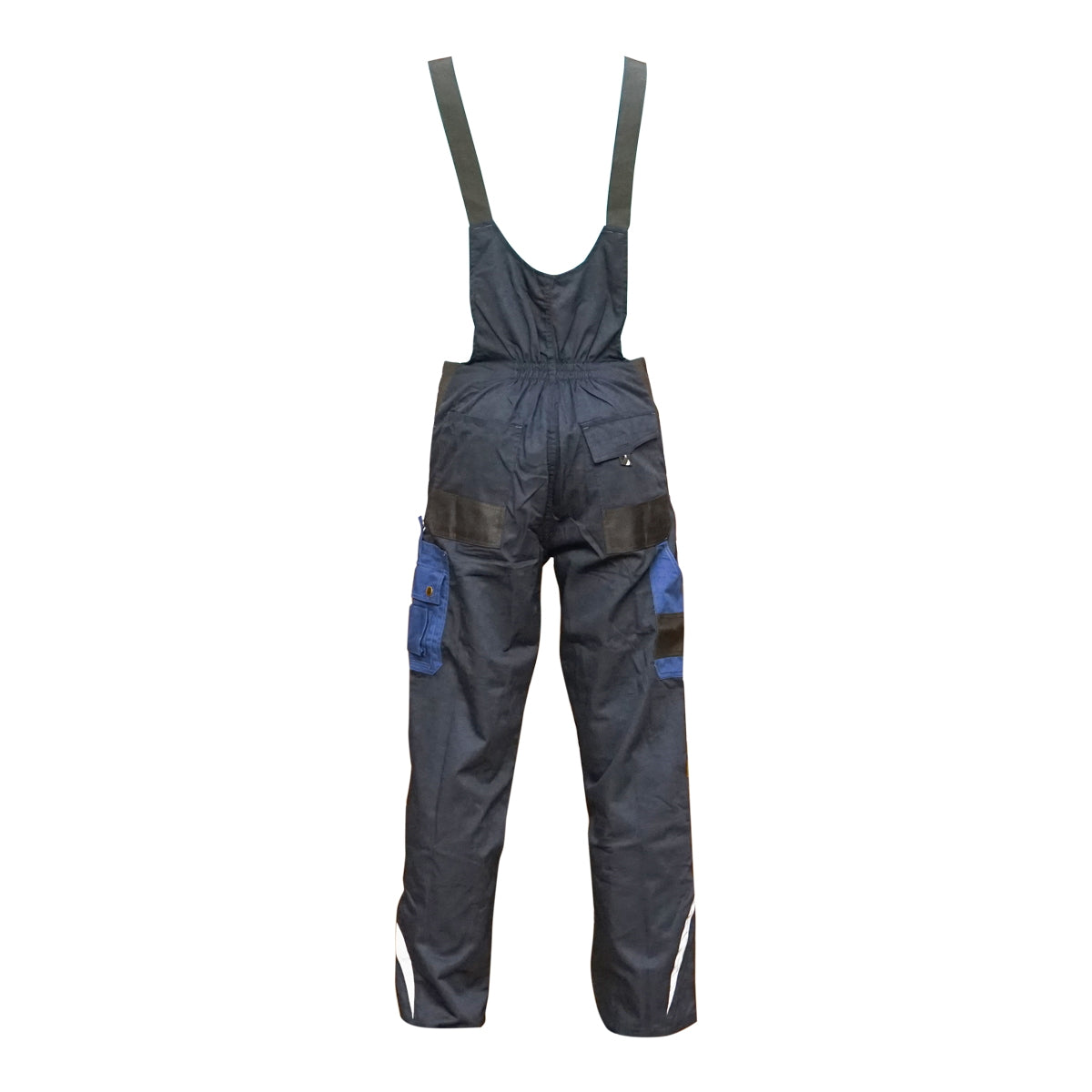 Mellrészes munkásnadrág (kantáros nadrág), poliészter és pamut anyagból, sötétkék (navy), S méret, Breckner Germany