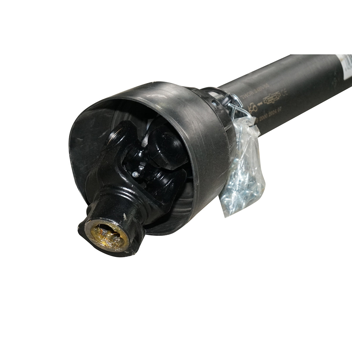 Kardántengely 2000 mm, T5, kéttárcsás kuplunggal, kereszt 30,2x80 mm, háromszög alakú csővel, 1 3/8" Z=6