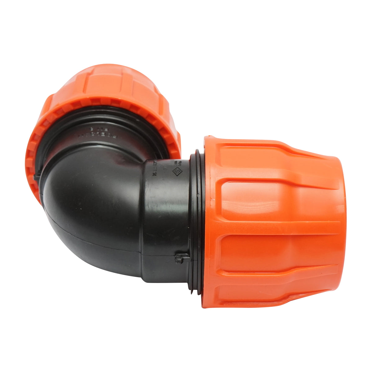 Layflat egyenes könyök idom, D3x3 col, PN6, öntözőrendszerekhez