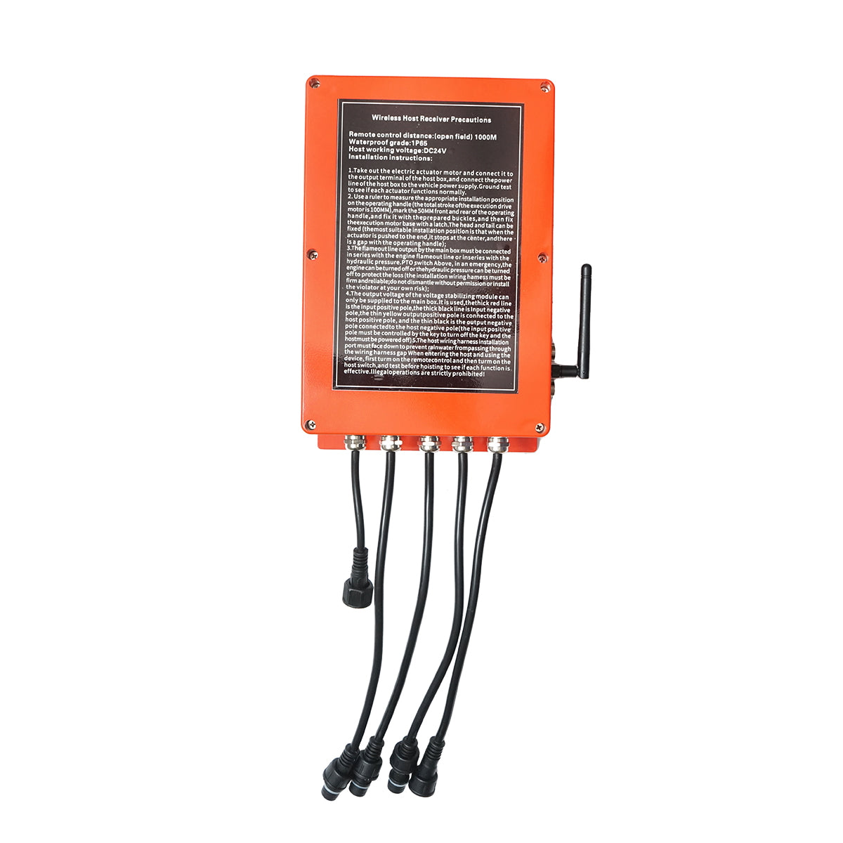 Vezeték nélküli ipari távirányító, 4 vezérléssel, DC 24V, IP65, hatótáv: 1000 m, Breckner Germany