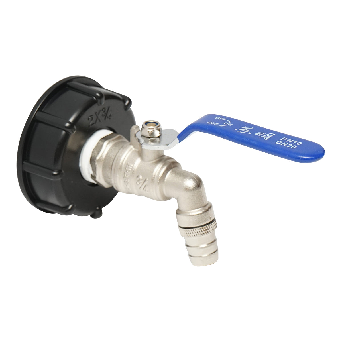 IBC tartály leeresztőcsap, 3/4", sárgaréz, 60 mm belső menettel, Autospeed