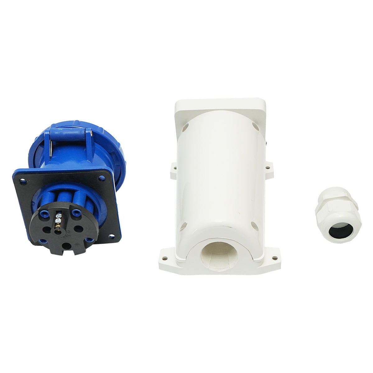 Ipari falon kívüli aljzat, egyfázisú, 63A, 250V, IP67, 6H, Suntree