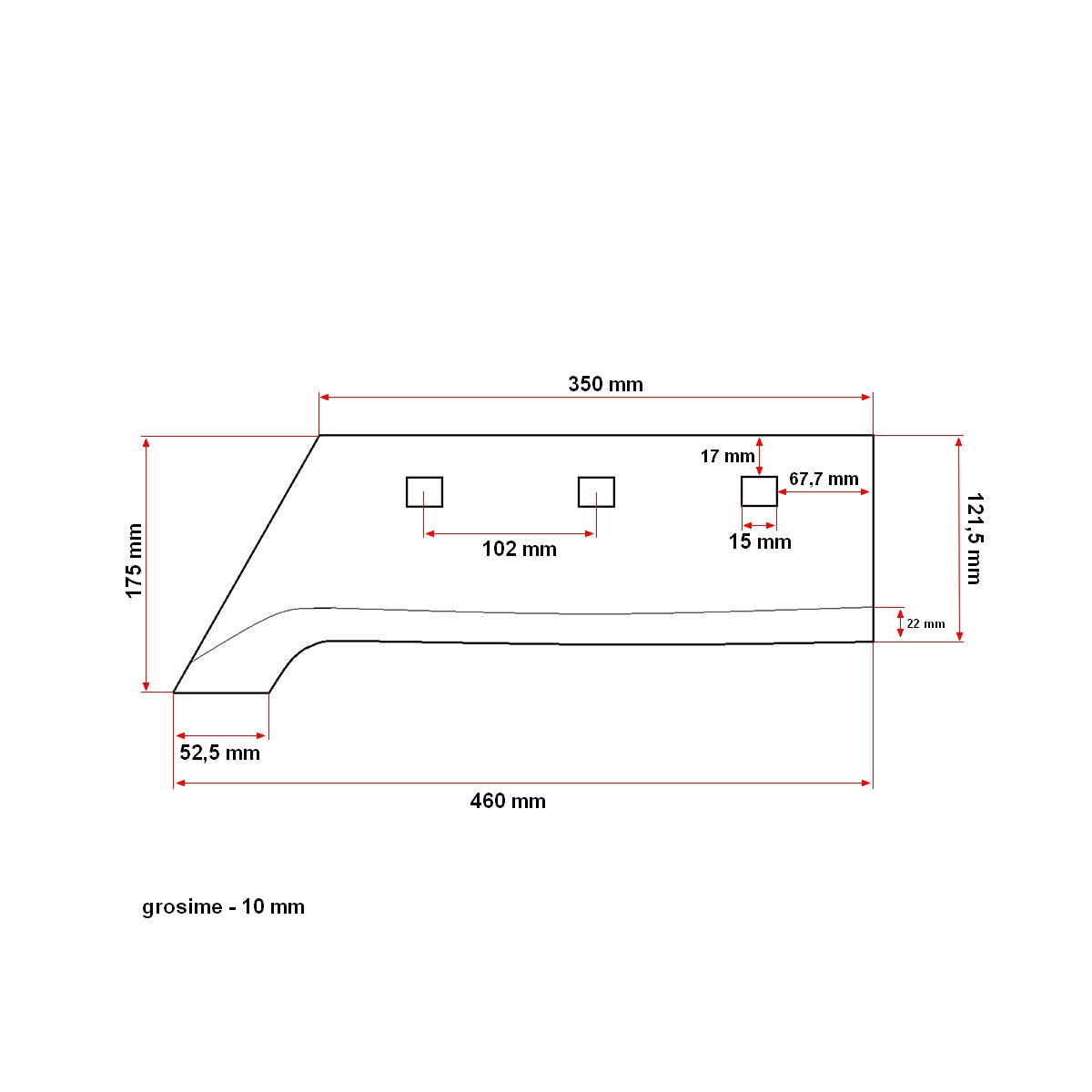 Csoroszlya PP4 típusú ágyekéhez, edzett kivitel