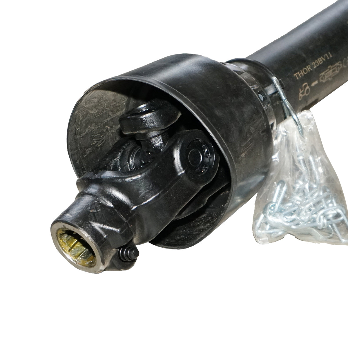 Kardántengely 2000 mm, T4, Z=6, kereszt 27x74,6 mm, háromszög alakú csővel