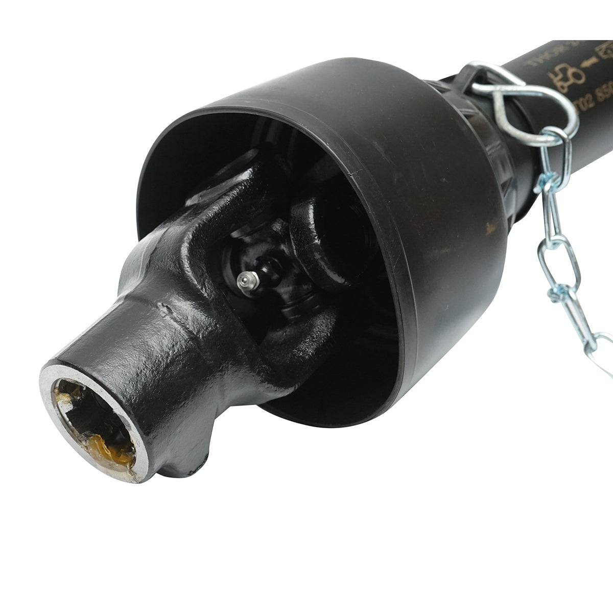 Kardántengely 850 mm, T2, kereszt 23,8x61,3 mm, háromszög alakú csővel, 1 3/8" Z=6