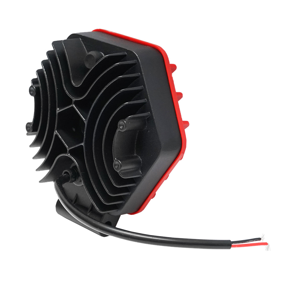 Lámpa / spot reflektor, piros műanyag ráccsal, 16 LED, DC 10–80V, 48W, 30° sugárzási szög, Breckner Germany