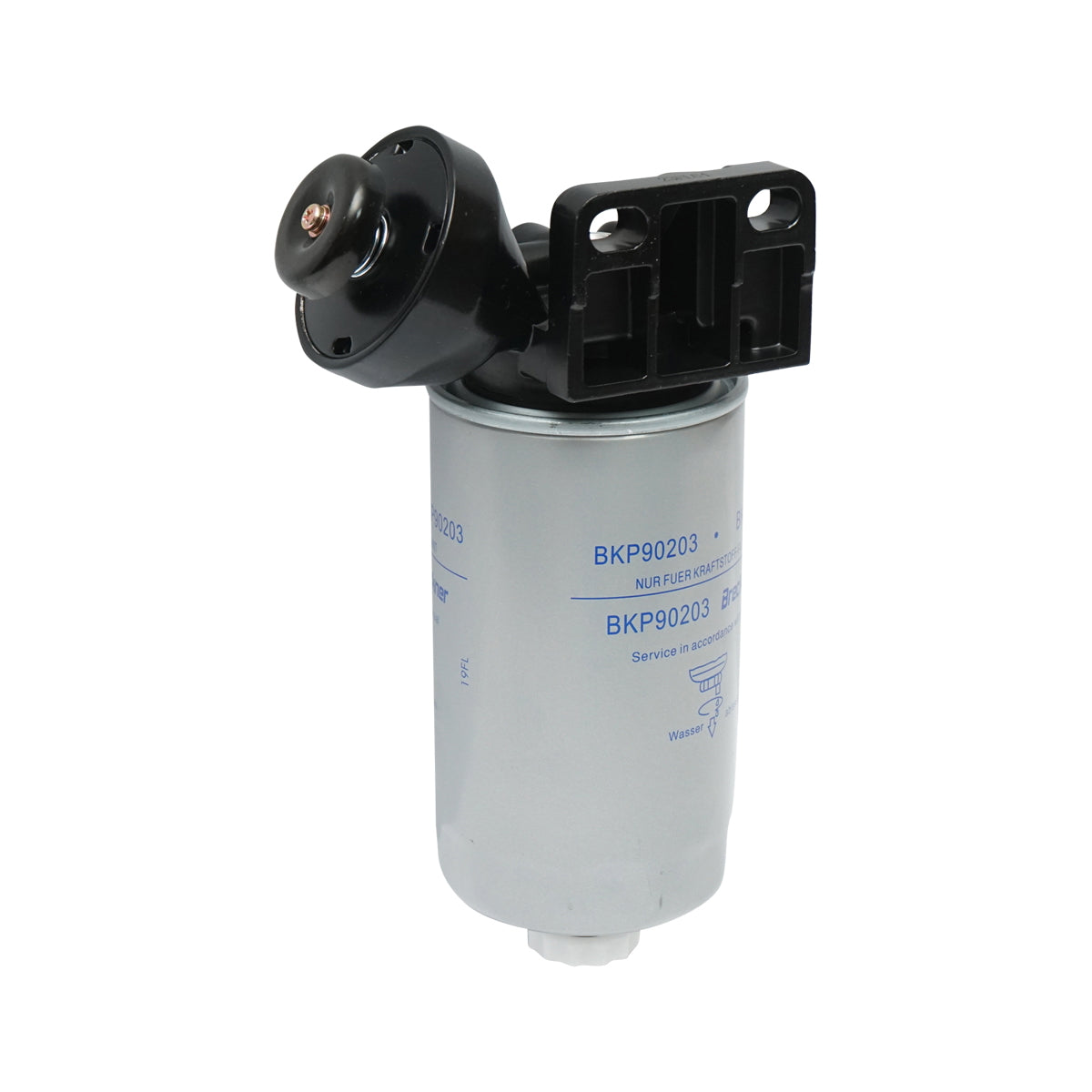 Dízel üzemanyagszűrő egység kézi pumpával, oldalsó 90°-os kiállással, Iveco Stralis-Eurocargo-Trakker, M16x1,5