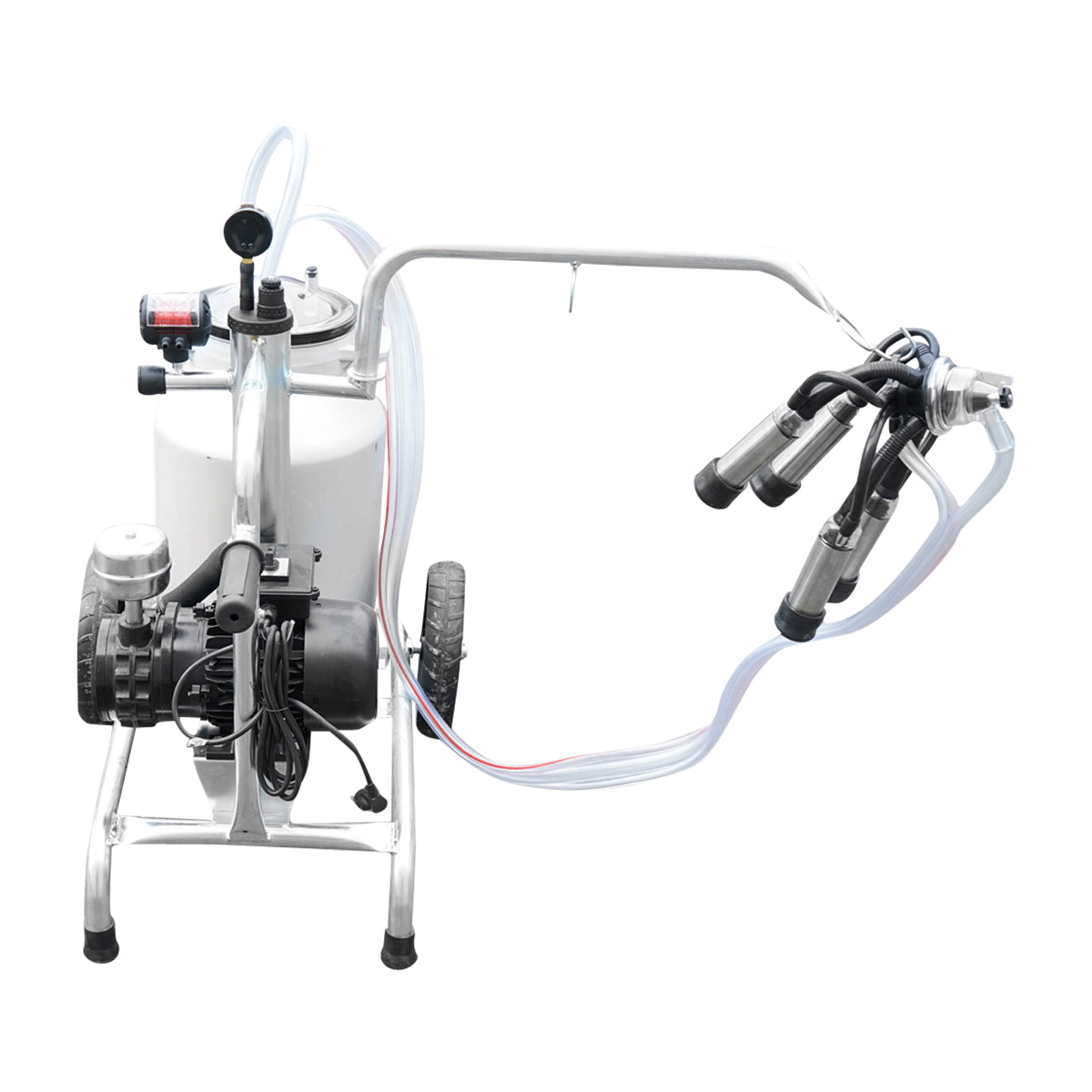 Tehénfejő gép 160 cc gyűjtőegységgel, horganyzott vázzal, 30 literes alumínium tartállyal, 1 állásos, rozsdamentes acél fejőpohárral, Breckner Germany