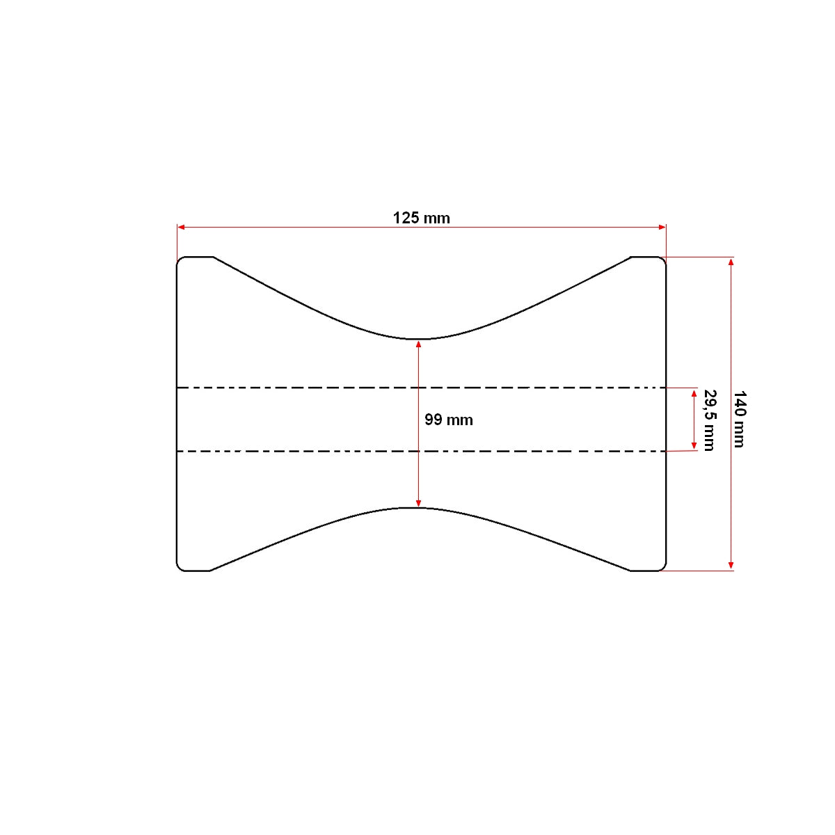 Vízszintes csörlőgörgő 140 mm, erdészeti traktorhoz