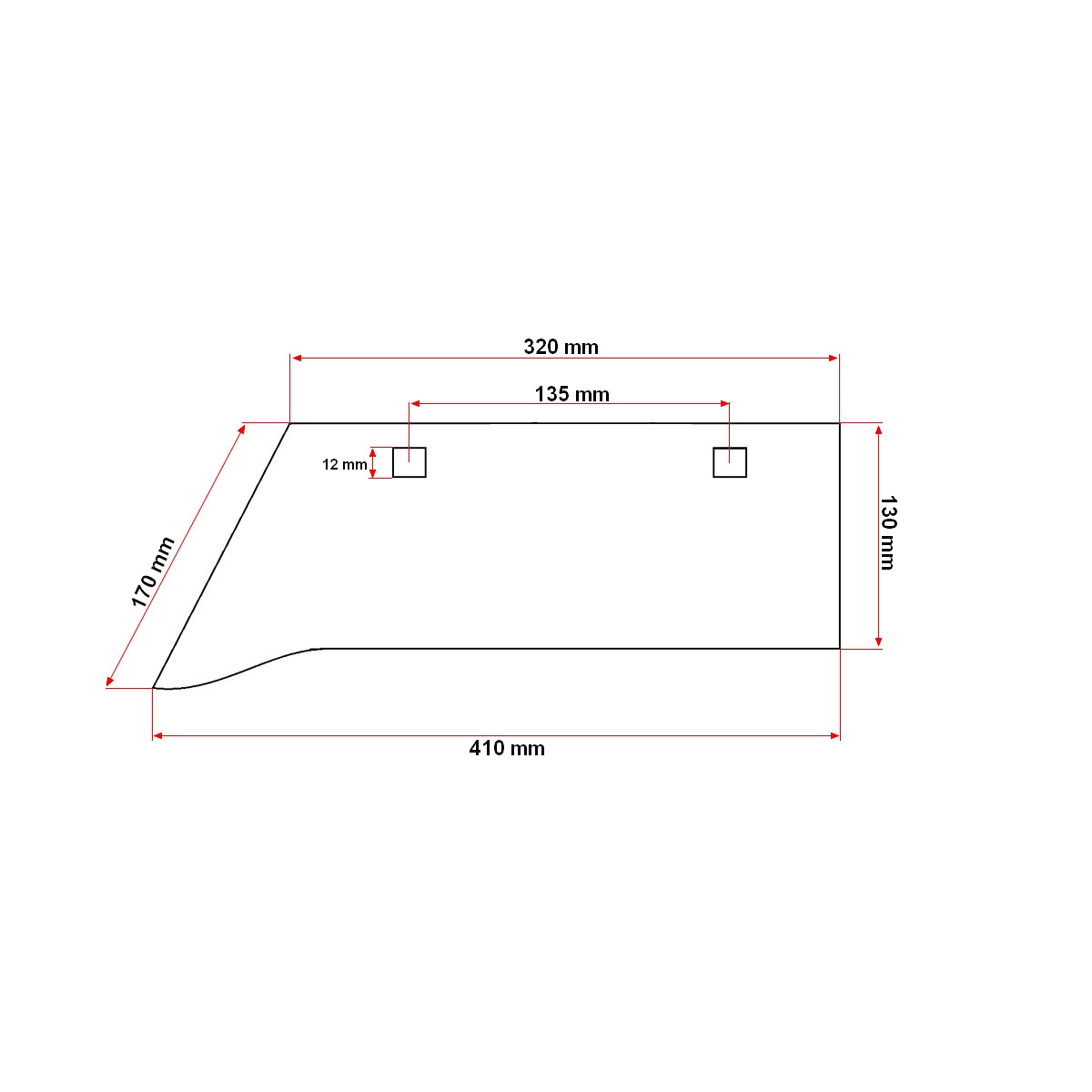 Csoroszlya PP2 típushoz sorműveléshez, 410x320x130 mm, 2 db 12 mm-es rögzítőfurattal, ukrán kivitel