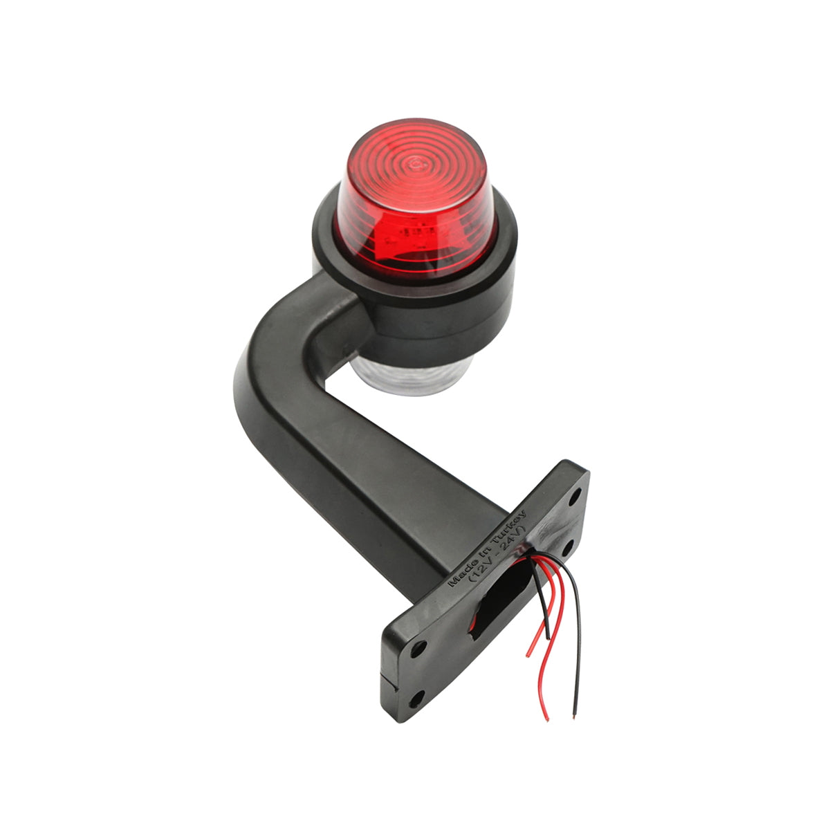 Oldalsó LED helyzetjelző lámpaszett, karral, 12–24V, piros/fehér, FR0147R/W, Breckner Germany