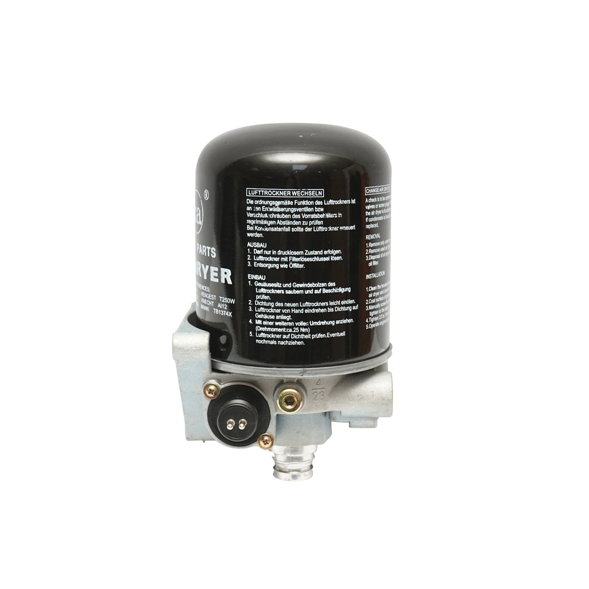 Légszárító szűrőbetéttel, kompresszor rendszerhez, OEM: 4324101110, 4324100202, 1487434901, LFP8654, T250W, AI12, TB1374X, Breckner Germany