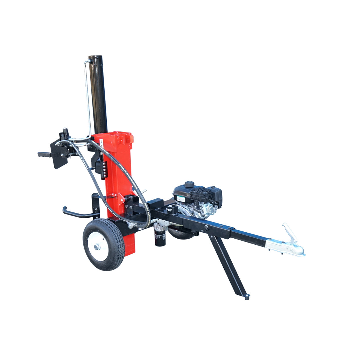 Függőleges rönkhasító, benzines motorral, 208 cm³, 22 tonnás hasítóerő, 610×400 mm rönkhöz, Breckner Germany