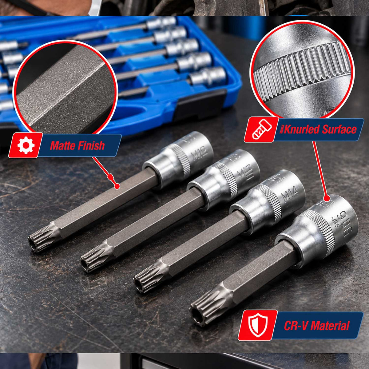 Bit készlet XZN m spline 1/2" 26 db