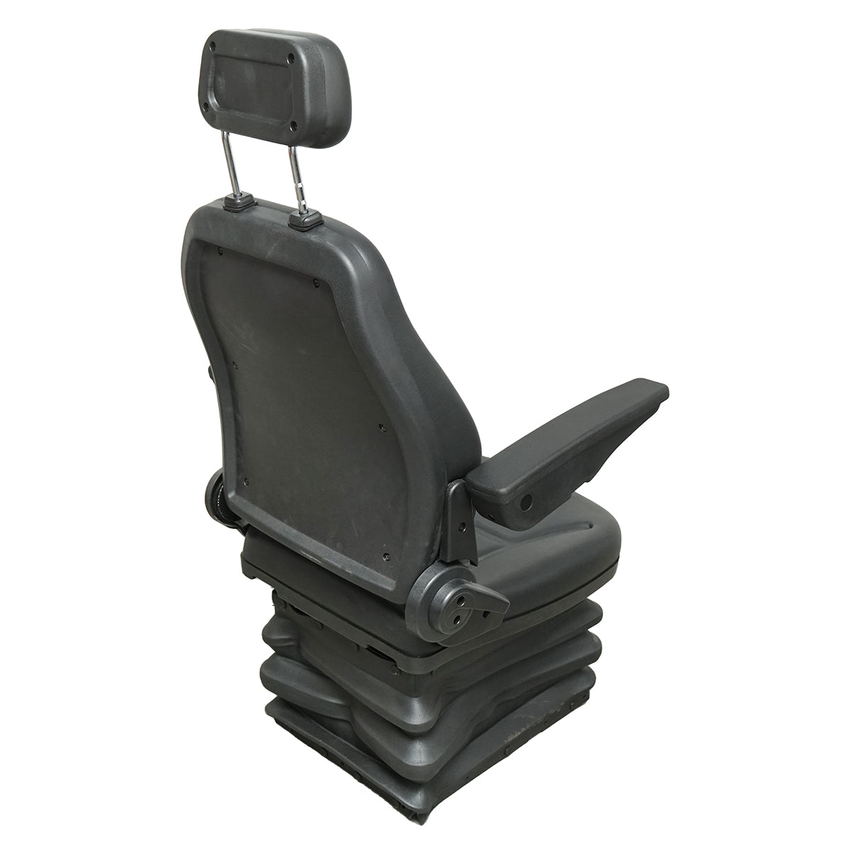 Univerzális állítható ülés magasság és súly szerint (40–120 kg), kartámasszal és 50–90°-ban dönthető háttámlával traktorhoz, mezőgazdasági, ipari gépekhez, targoncához