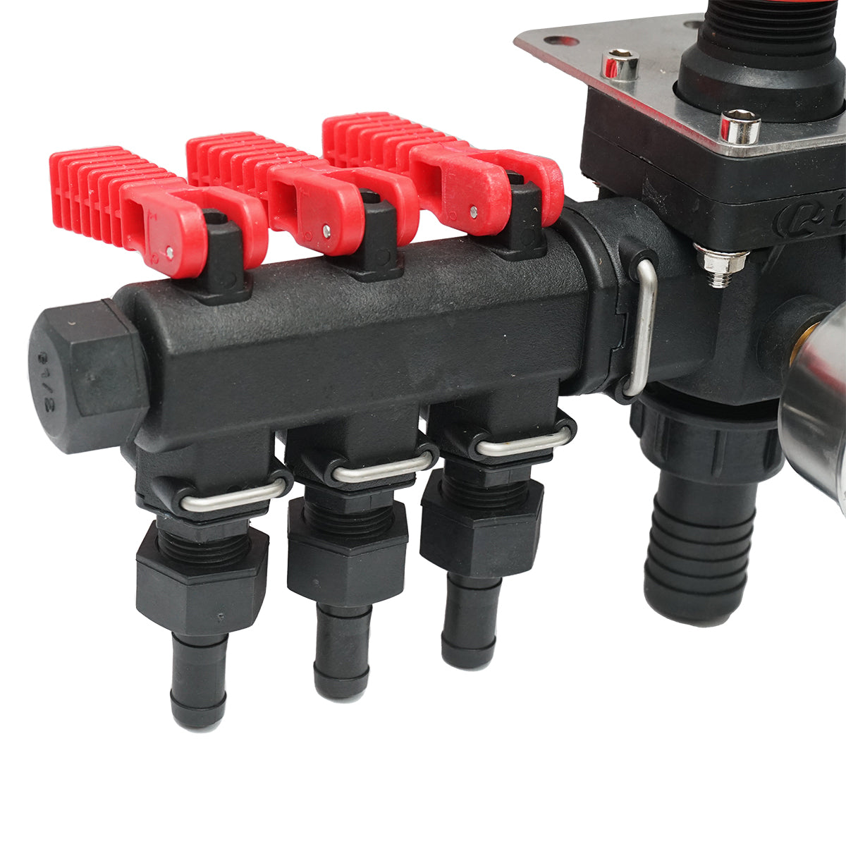 3-utas osztóegység nyomásmérővel permetezőgépekhez (lengyel modell kompatibilis)